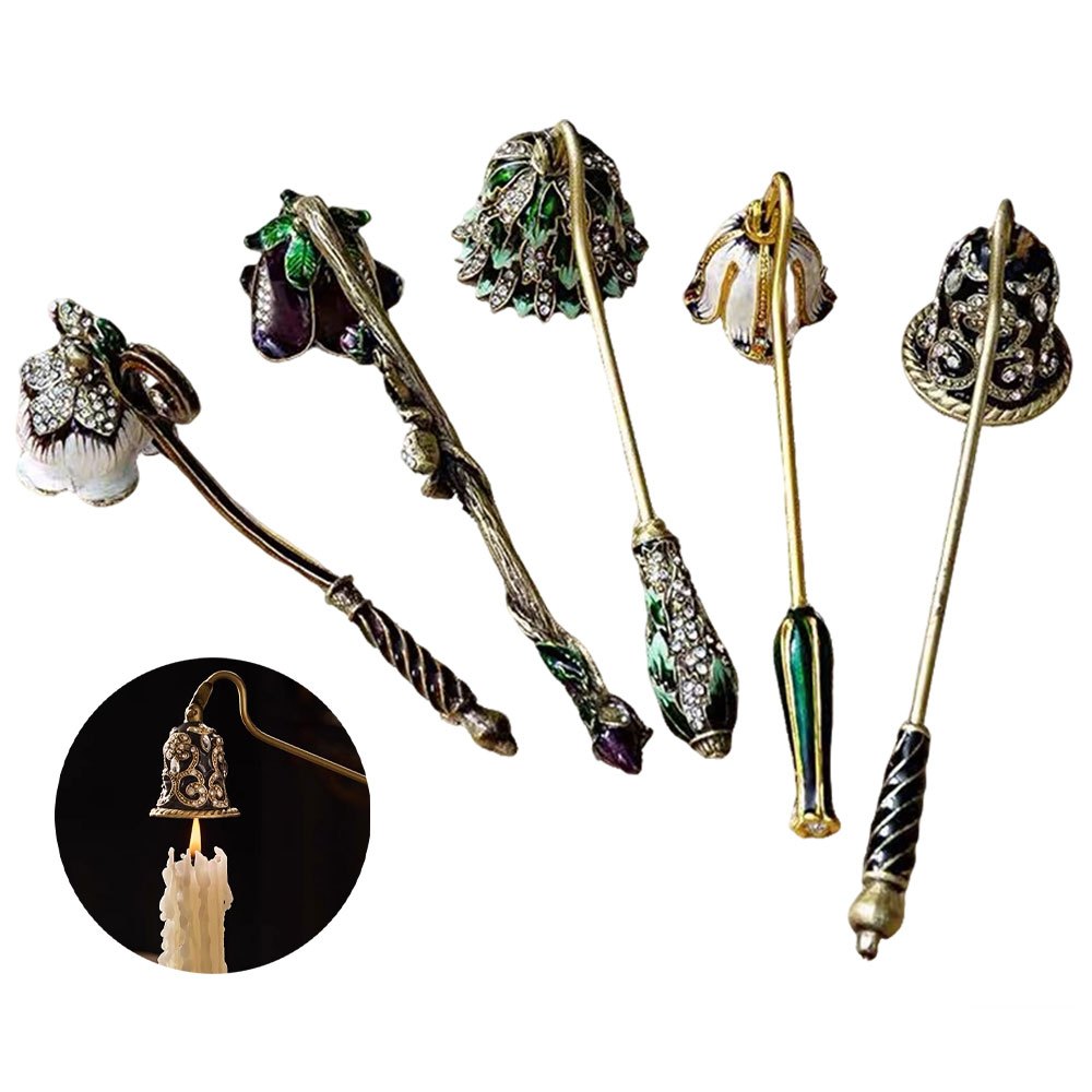 Scented Candle Luxury - Vintage Enamel Rhinestone Candle Snuffer Elegant