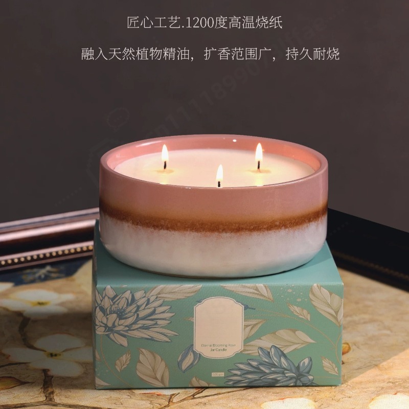 Scented Candle Luxury - Large Ceramic Jar Scented Candle Gift