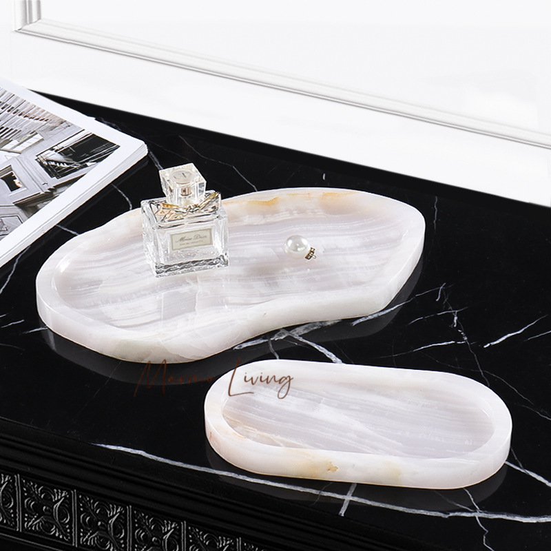 White Onyx Natural Marble Tray - Scented Candle Luxury recension och pris